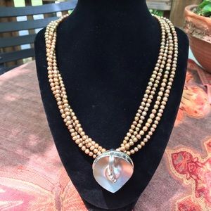 Artesian 20” necklace, sterling/pearl enhancement